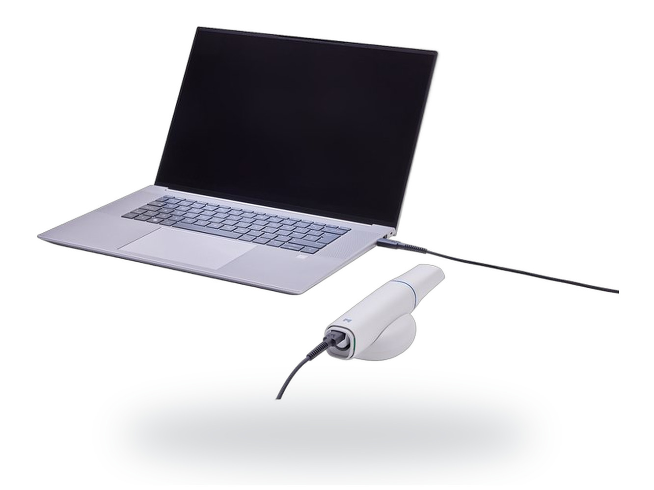 Medit i900 intraoral scanner connected to a laptop